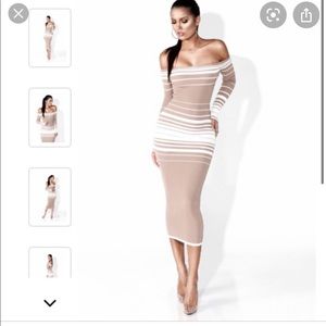 Black Stripe JLUXLABEL Midi Dress